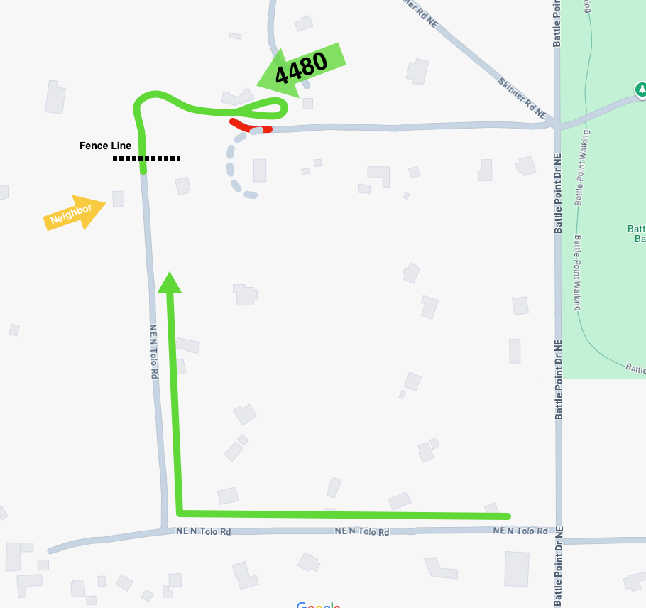 Map showing route to Oxhead Farm